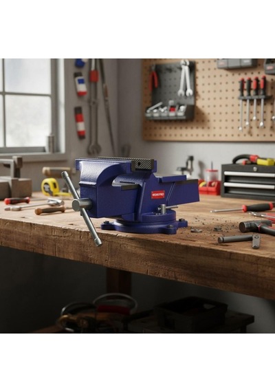 Workpro Wp233006 125 Mm Döner Tabanlı Örslü Tezgâh Mengenesi Profesyonel Döküm Mengene