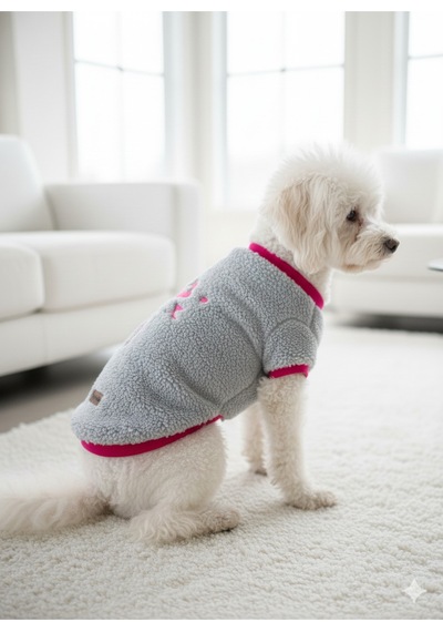 Kedi - Köpek İşlemeli Welsoft Kışlık Sweat - Kıyafet