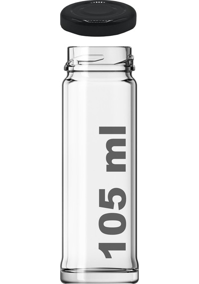 Afracam 105 Ml Metal Kapaklı Şeffaf Tuzluk Cam Kavanoz Siyah