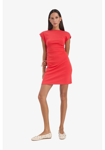 DeFacto Bodycon Vücudu Saran Bisiklet Yaka Ribana Kolsuz Mini Yazlık Elbise C4513AX25SMRD135