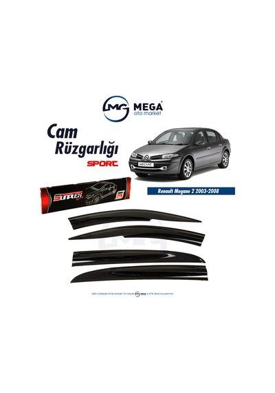 Renault Megane 2 Sedan 2003-2008 Cam Rüzgarlık Mugen Tip Sunplex