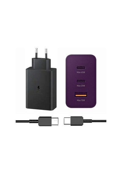 Samsung Uyumlu 65w Trio 3ü1 Arada 65w 25w 15w Usb Typec Şarj Cihazı