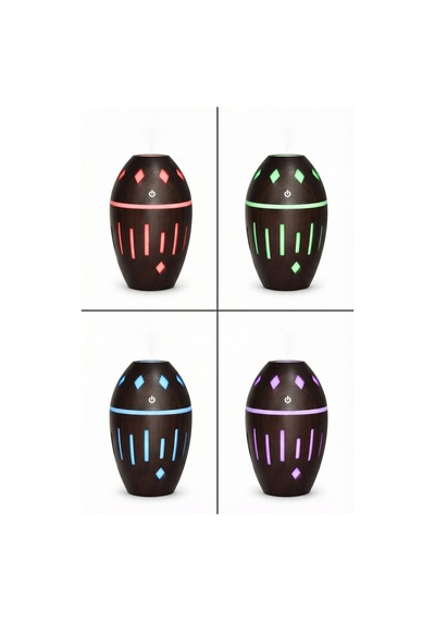 Ahşap Tasarımlı Aroma Difüzör Rgb Led Ortam Işıklı Sessiz Otomatik Kapanma 300 Ml