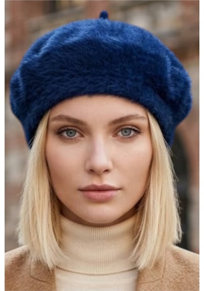 Uniquetrenders Kadın Peluş Kışlık Fransız Ressam Bere Lacivert