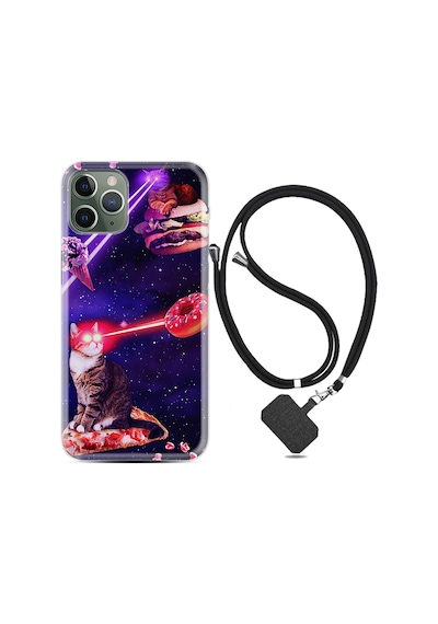 Apple Uyumlu iPhone 12 Pro Max Kılıf Boyun Askılı War Cats 1819