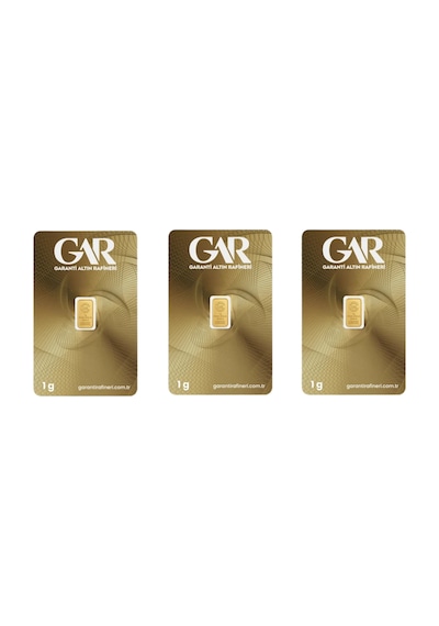 3 Adet 1 Gr 24 Ayar Altın 995 Gar