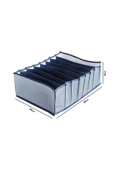 Serstil Gözlü Çekmece İçi Lacivert Çizgili Düzenleyici Organizer Xlarge 30 X 39 X 14 Mavi
