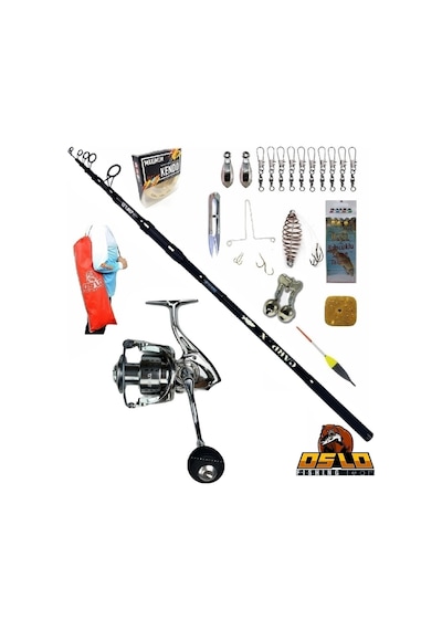 Carp-x 390cm 3,5lbs Oslo Shark 6000 Profesyonel Surf Sazan Kıyı Olta Takımı Seti