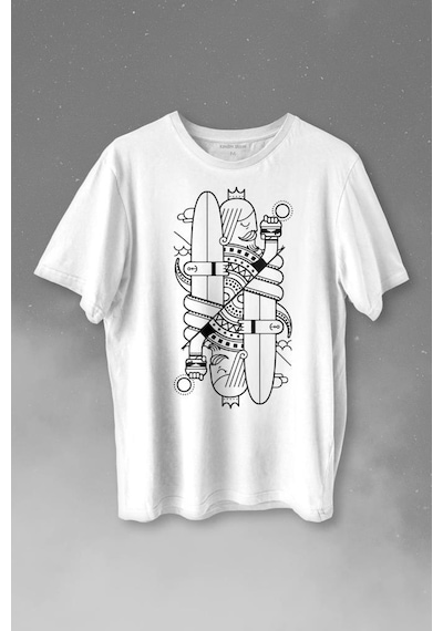 Disenos Papaz İskambil Kağıdı Çizim Baskılı Tişört Unisex T-shirt 001