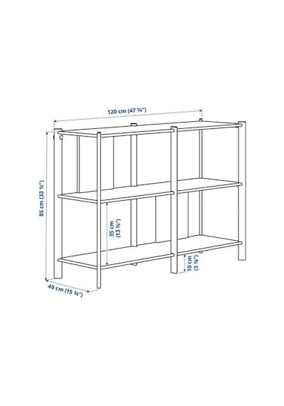 Ikea Jattesta Açık Raf Ünitesi, Beyaz-bambu 120x85 Cm Bambu - Beyaz