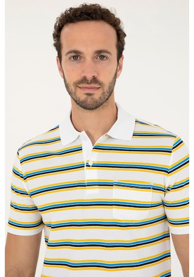 U.S. Polo Assn. Erkek Regular Fit Polo Yaka Beyaz Tişört 50288320-VR013