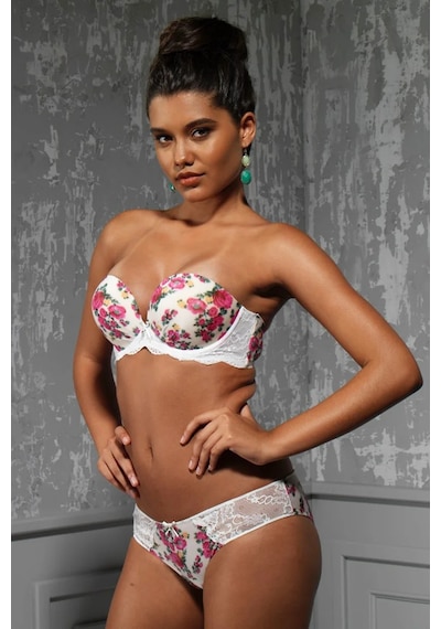 Melonika Golshan Gardenia Big Size Plunge Bra, Ekru Konforlu Ve Şık Sütyen Çok Renkli