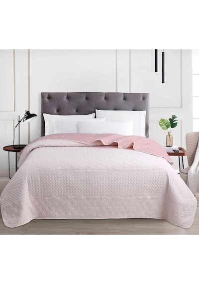 Kapreo Home Çok Amaçlı Çift Kişilik Yatak Örtüsü 200 X 220 Ekru - Pudra