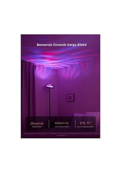 Rgb Renk Seçeneği İle Enerji Tasarruflu Uplighter Köşe Lambası