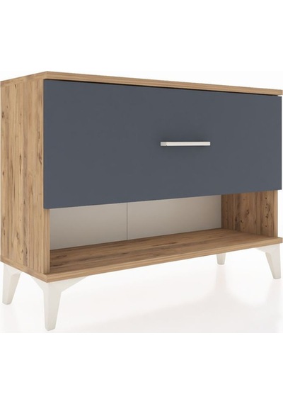 Arges Şifonyer Tek Çekmeceli 88x30x64 Çam-antrasit Atlas Çam