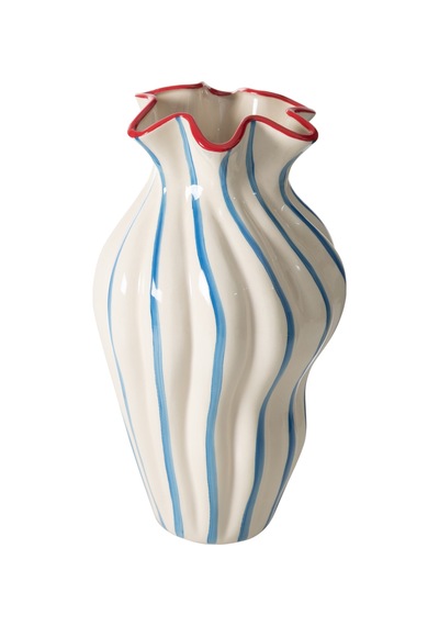 Mudo Home Blue Lıne Vazo 21x21x39cm Mavi