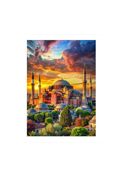 Ayasofya Camisi Model Ahşap Tablo 35cm X50cm