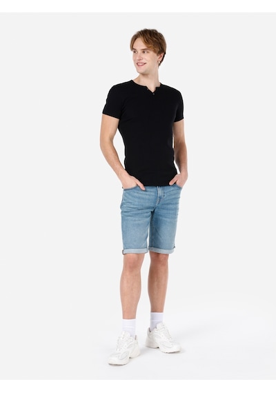 Colin's Colins 044 Karl Normal Kesim Düşük Bel Düz Paça Jean Erkek Şort Cl1069523 Q1.V1 Dn09019 Mavi