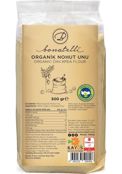 Bonatelli Organik Nohut Unu 500 G