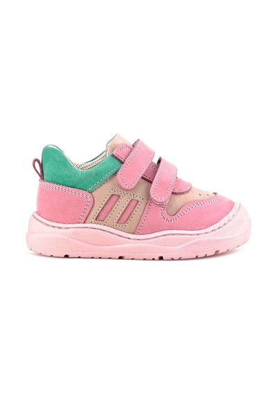 Rakerplus Schaggy Hakiki Deri Pembe Yeşil Bebek Spor Ayakkabı Pembe