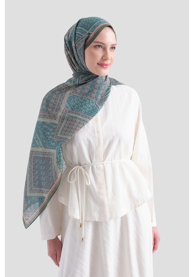 Armine Elegance Pamuk - İpek Şal As464 Zümrüt Yeşili