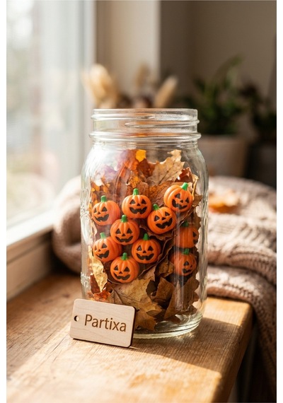 7'li Halloween Mini Balkabağı Figürü - Ev Ve Parti Dekorasyonu Cadılar Bayramı Süsü Çok Renkli