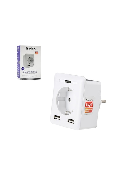 S-link Sl-04 Akıllı Priz Wi-fi Tuya Destekli 10a 2.4ghz 2xusb