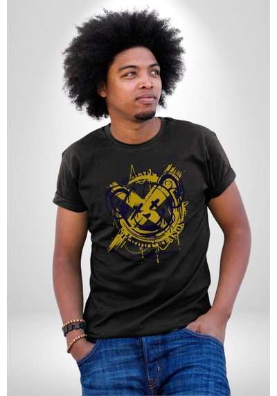 Sebep Olmadan Mutlu Ol Unisex Unisex Siyah Organik Baskılı T-shirt Penye Yüksek Kalite Siyah