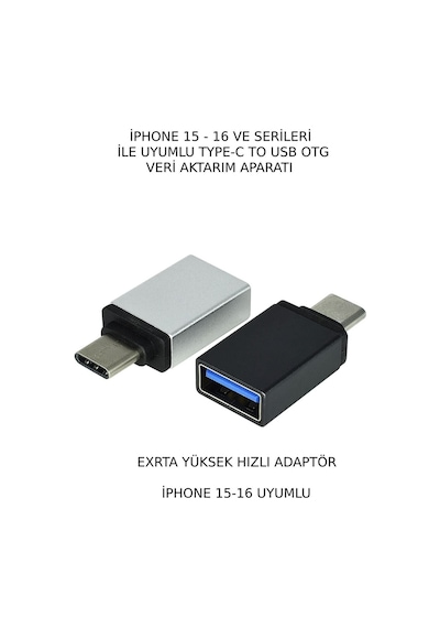 Apple Uyumlu iPhone 15-pro-max/16-pro Pro Max- Type-c To Usb 3.0 Yüksek Hızlı Veri Aktarımı Otg Çevirici