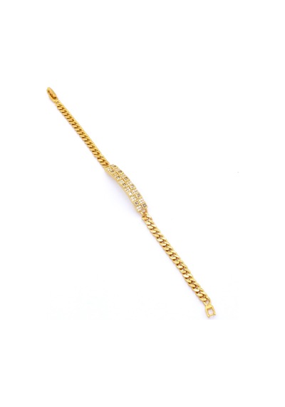 Bz Altın Kaplamalı Zirkon Taşlı Kadın Zincir Bileklik Blk-734 Gold
