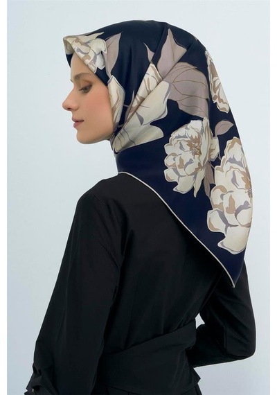 Armine İpek Eşarp 2026 Yaz - 9509-10 Lacivert Twill