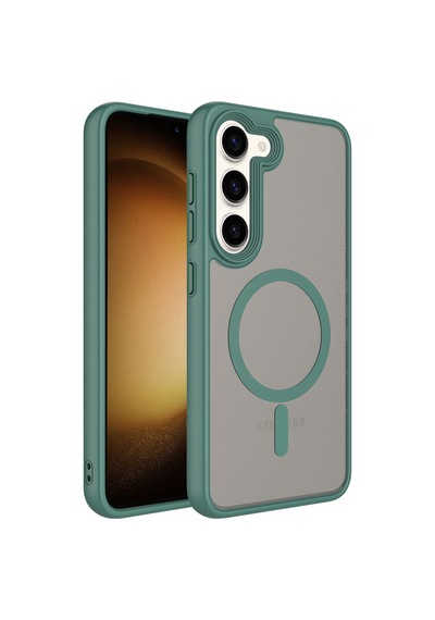 Galaxy Uyumlu S23 Plus Kılıf Mat Arka Yüzey Wireless Şarj Özellikli Casen Flet Magsafe Kılıf