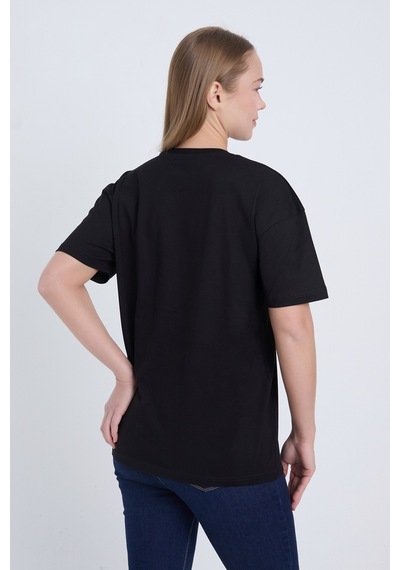 Velvoria Unisex Oversize Siyah Desenli Tokyo T-shırt