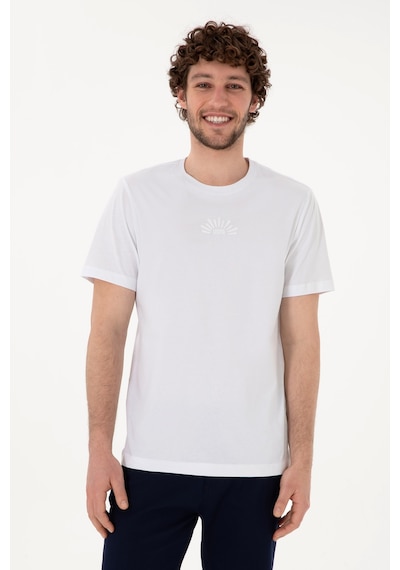 U.S. Polo Assn. Erkek Regular Fit Bisiklet Yaka Beyaz Tişört 50300268-VR013