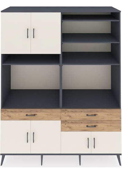 Kronos Gardrop 10 Raflı 3 Çekmeceli 8 Kapaklı 176x59x221 Antrasit-aytaşı/çam Aytaşı/çam Kronos Gardrop 10 Raflı 3 Çekmeceli 8 Kapaklı 176x59x221 Antrasit-aytaşı/çam Aytaşı/çam