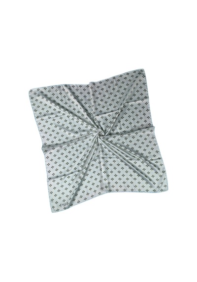 Mim Eşarp Emilya Rayon Desenli Eşarp 90x90 Cm Turkuaz - Beyaz