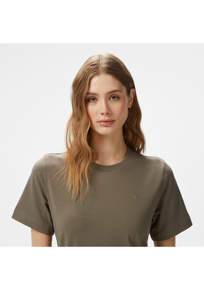 Nautica Kadın Yeşil Regular Fit Kısa Kollu T-shirt Düz 55v717t Yeşil
