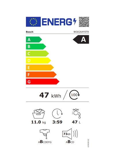 Bosch WGK264Y0TR Serie 6  11 KG 1400 Devir Çamaşır Makinesi