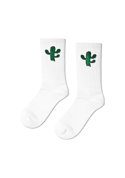 Carnaval Socks Yeşil Kaktüs Desenli Renkli Spor Çorap Çok Renkli