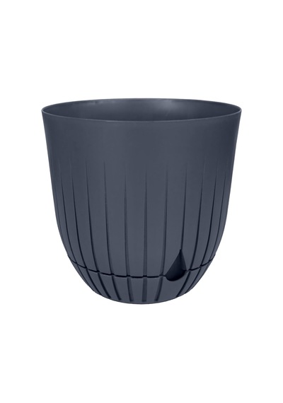 Tr Çizgi Saksı Plastik Delikli Tabaklı Çiçek Saksısı 2 Adet, Antrasit, 10 Litre Diğer