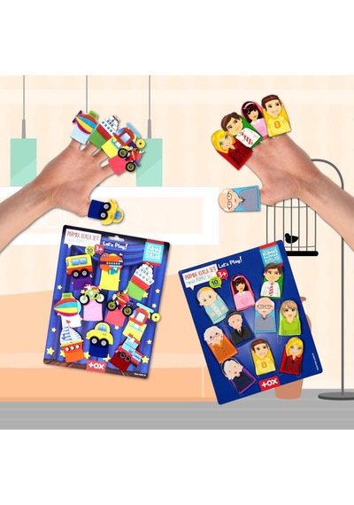 2 Set 20 Parça Tox Taşıtlar ve Aile Bireyleri Parmak Kukla T751