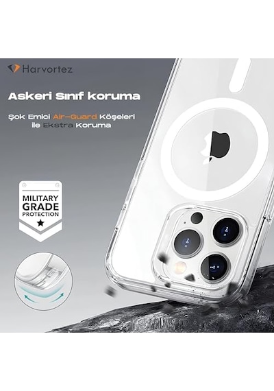 Tr Pro Max Kılıf 6.7 Magsafe İle Uyumlu Ultra Berrak Kamera Yüzey Korumalı Cep Telefon Kılıfı Yastıklı Köşe K Diğer