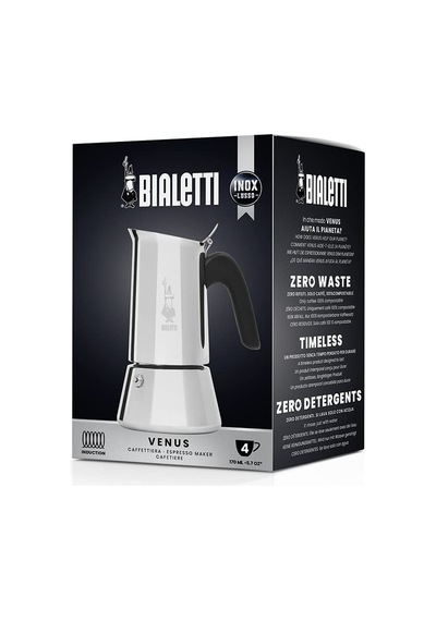 Bialetti - : 4 Cups Ocak Üstü Espresso Pişirici - 170ml - Gümüş Renk - Paslanmaz Çelik Gövde - Patentli Güvenlik Valfi - Tüm Ocak Türleri İçin Uygundur İndüksiyon Dahil Sku: Smg8690010523099