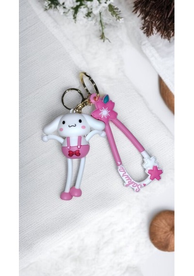 3d Büyük Boy Sevimli Cinnamoroll Anahtarlık / Çanta Süsü