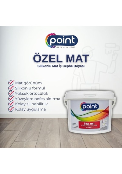 Özel Mat - Silikonlu Mat İç Cephe Boyası Bw000 Beyaz, 3,34 Kg 0.2 KG