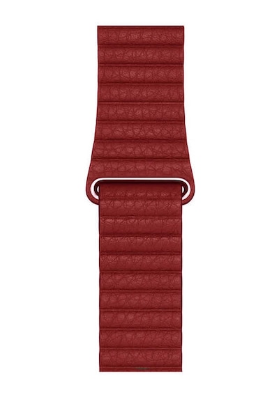 Goocamp Watch Ultra 49mm Kordon Uyumlu Krd-09 Deri Lop Strap Kayış Clo- Kırmızı