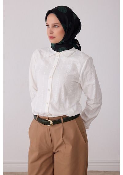 Belli Geometrik Desen %100 Twill İpek Eşarp Be27 Siyah-Yeşil