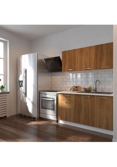 Tdesigno Inci Hazır Mutfak Dolabı 140 Cm - Tezgah Dahil Ceviz