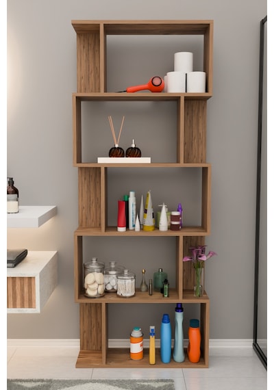 Scala 5 Raflı Banyo Dolabı Banyo Rafı Çok Amaçlı Dolap-meşe Meşe