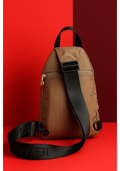 Newish Polo Kadın Krinkıl Kumaş Çapraz Tek Kol Göğüs Ve Omuz Sırt Çantası-crossbody Bag Sütlü Kahve